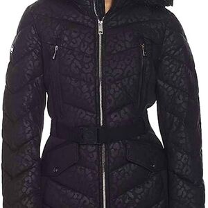 Michael Kors Black Leopard Puffer Jacket